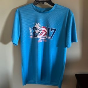 USA Junior Beach Volleyball Tour 2017 Sky Blue Dri Fit TShirt. Size M.